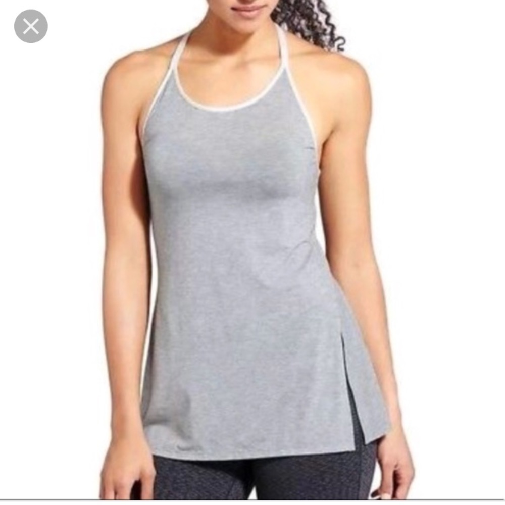 Athleta Essence Athletic Longline Tank Top: Heathered Grey